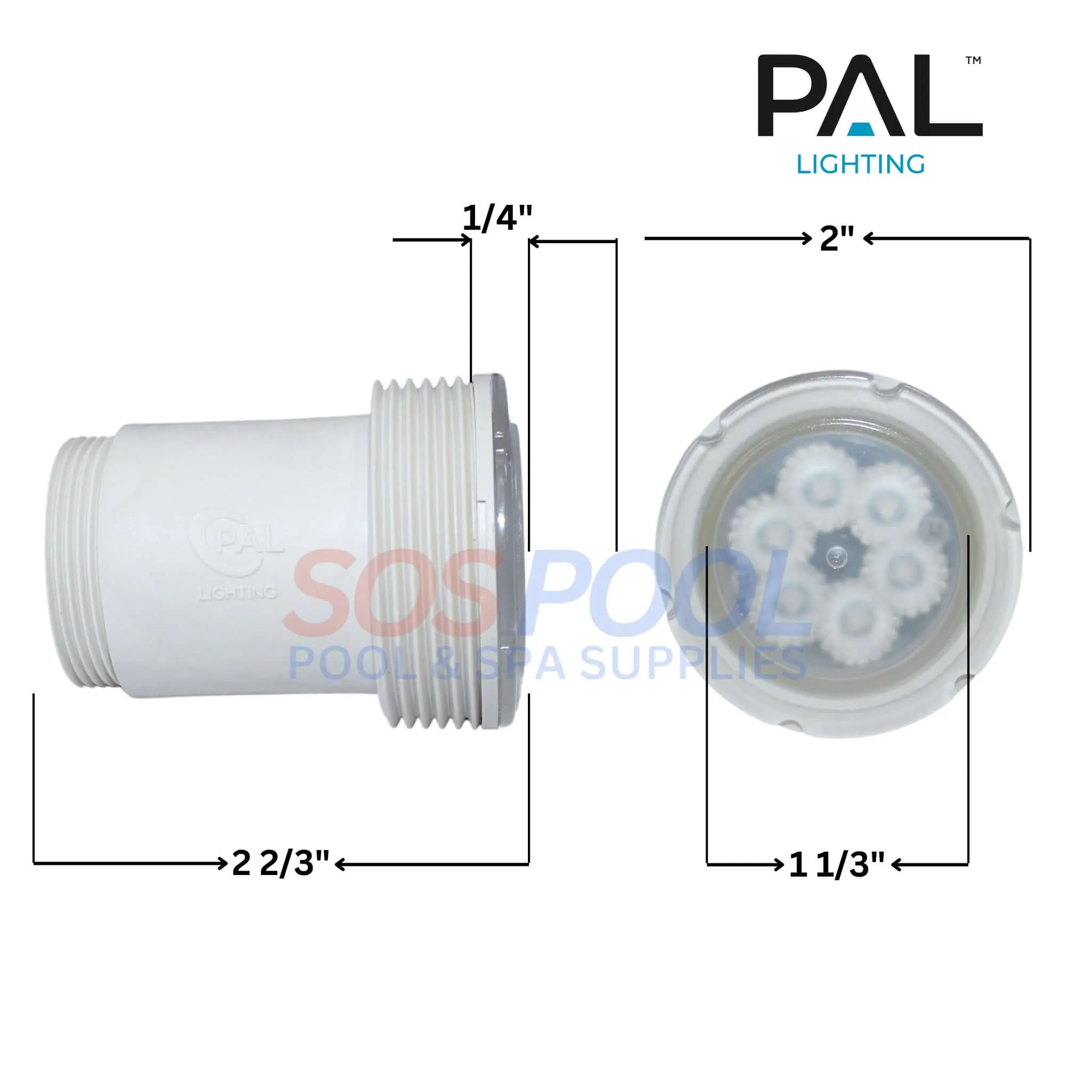 PAL Lighting Treo Mini Multi Color LED Nicheless Pool and Spa Light | 80ft Cable | 64-EGTSM-80