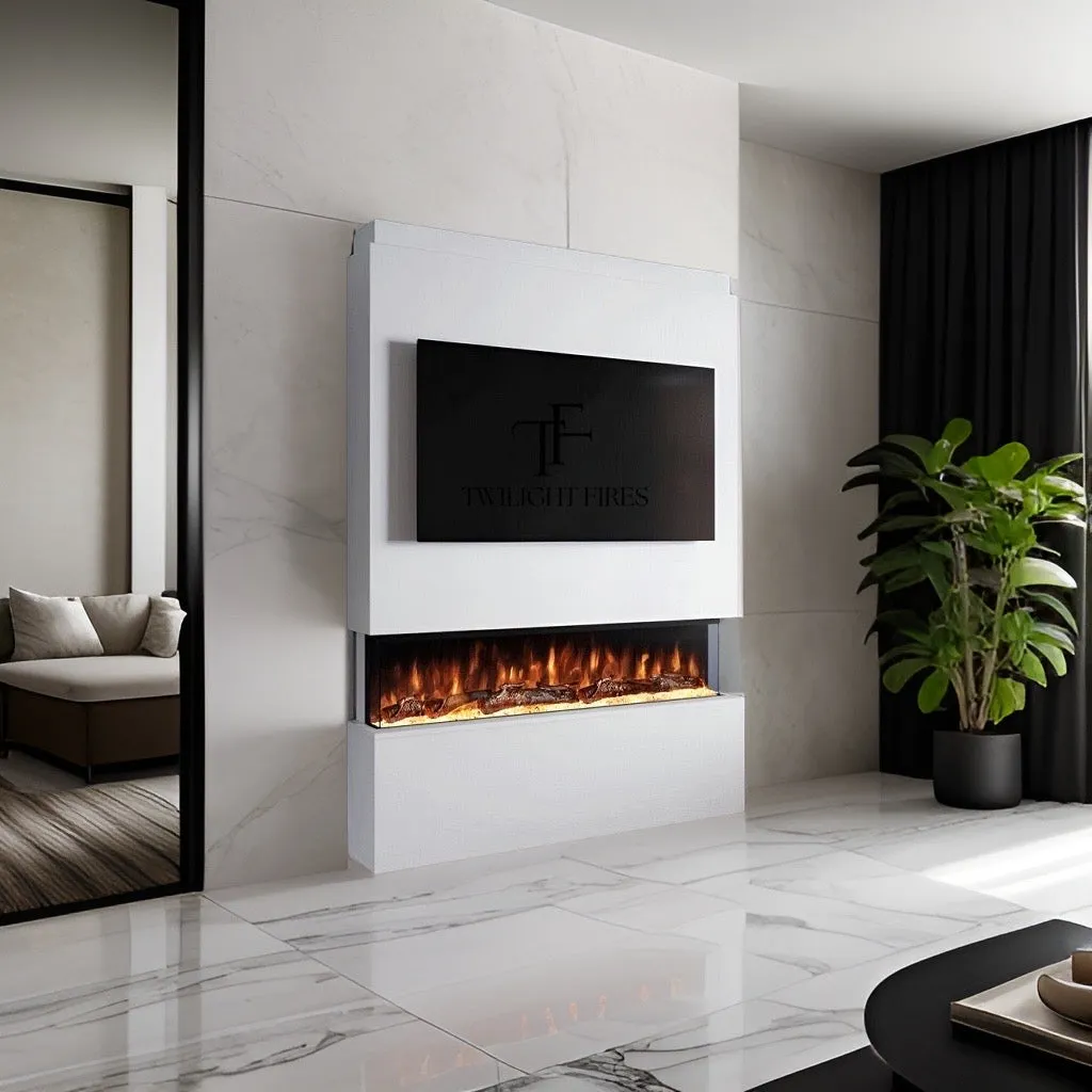 Phoenix 47" Pre-Built Media Wall Fireplace - Electric Fire Package