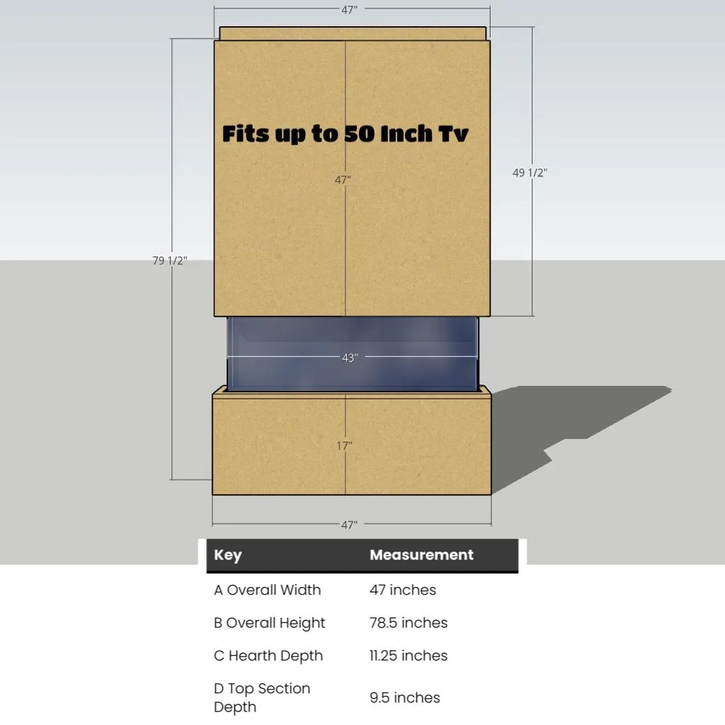 Phoenix 47" Pre-Built Media Wall Fireplace - Electric Fire Package