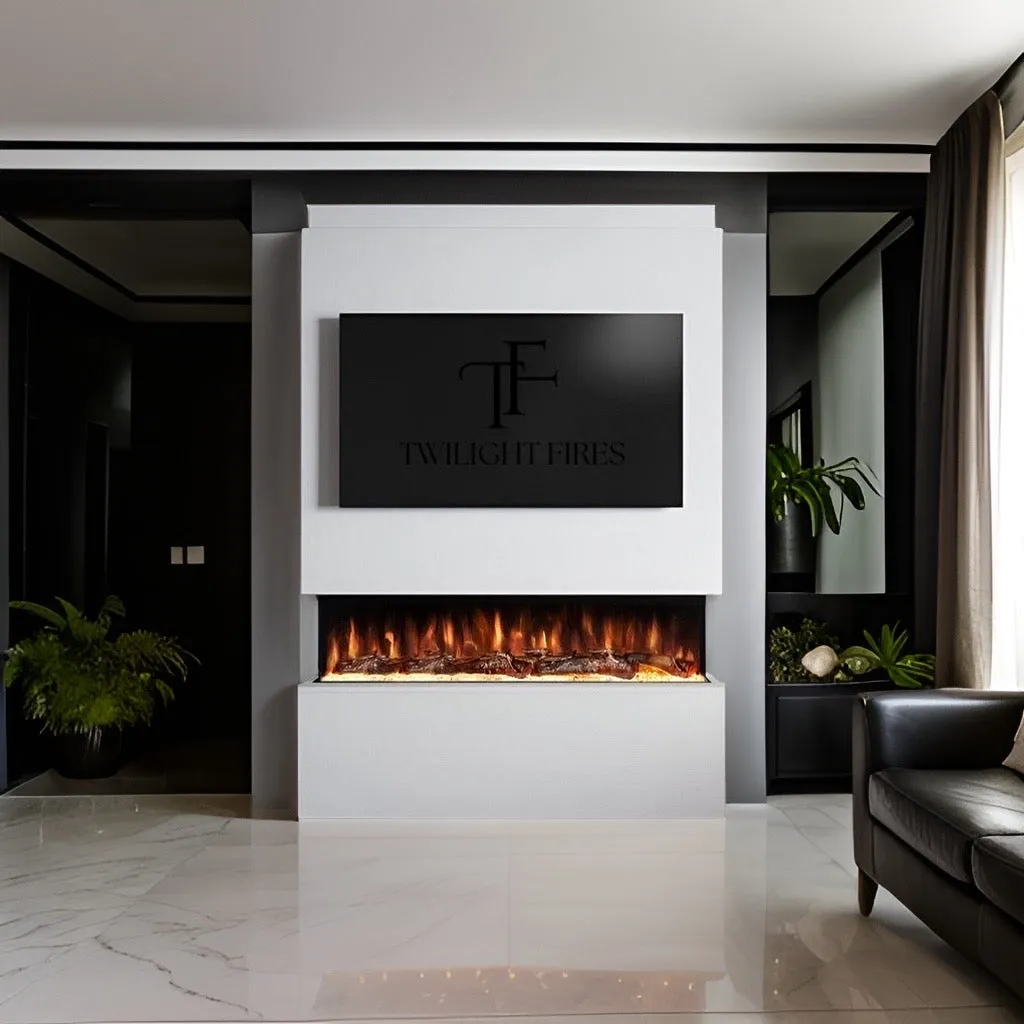 Phoenix 47" Pre-Built Media Wall Fireplace - Electric Fire Package