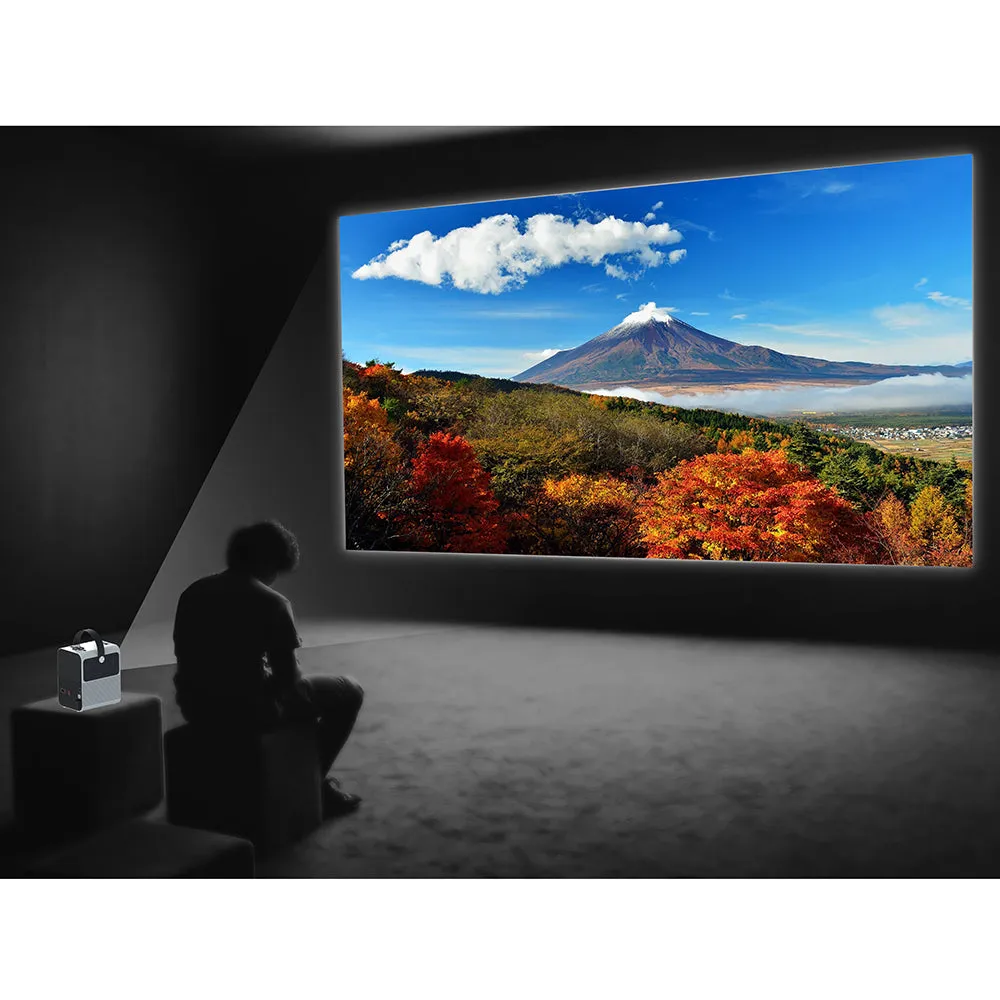 Portable Home Cinema LED Projector [ 150 ANSI Lumens ] Home Theater Projector [HD 1280*720 ] With 100" Projection Screen