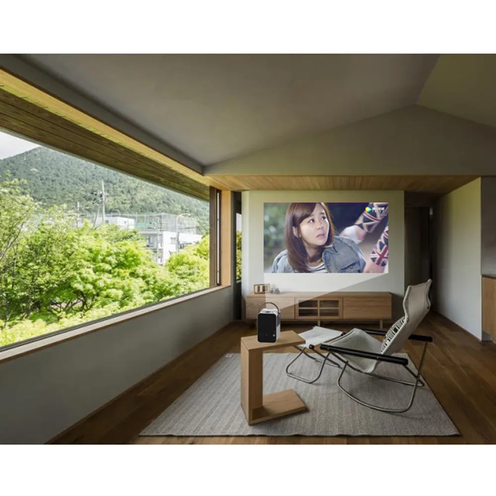 Portable Home Cinema LED Projector [ 150 ANSI Lumens ] Home Theater Projector [HD 1280*720 ] With 100" Projection Screen