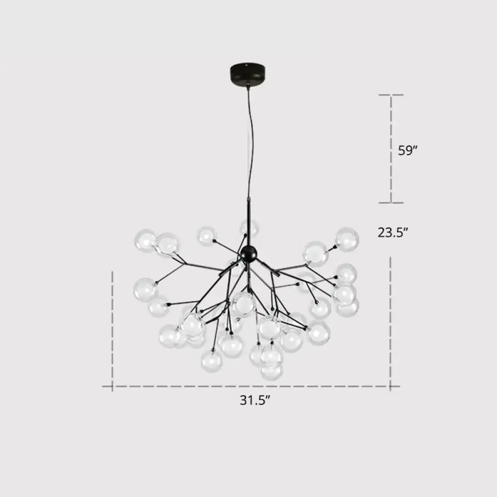 Postmodern Firefly Pendant Lamp with Double Glass Bubbles, Ideal for Restaurants