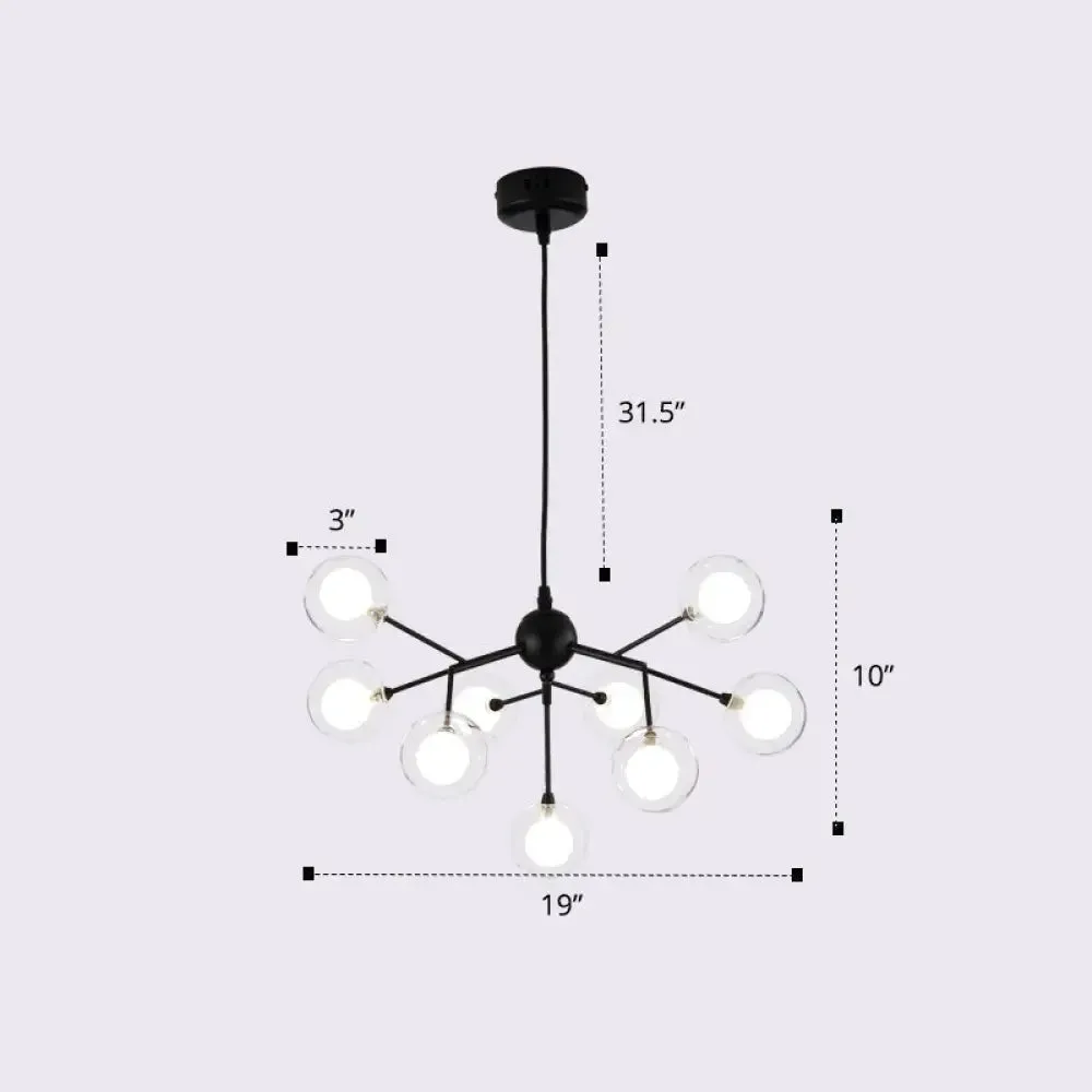 Postmodern Firefly Pendant Lamp with Double Glass Bubbles, Ideal for Restaurants