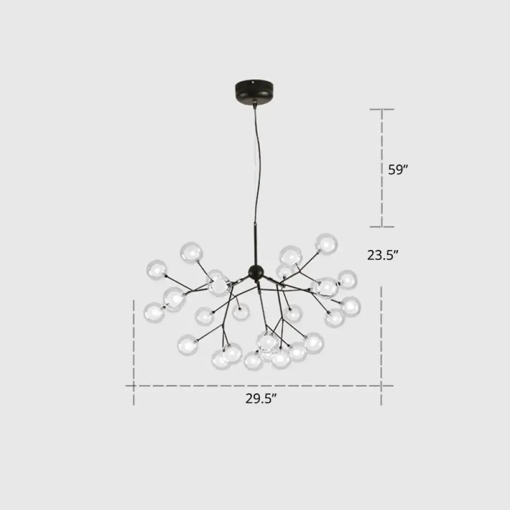 Postmodern Firefly Pendant Lamp with Double Glass Bubbles, Ideal for Restaurants