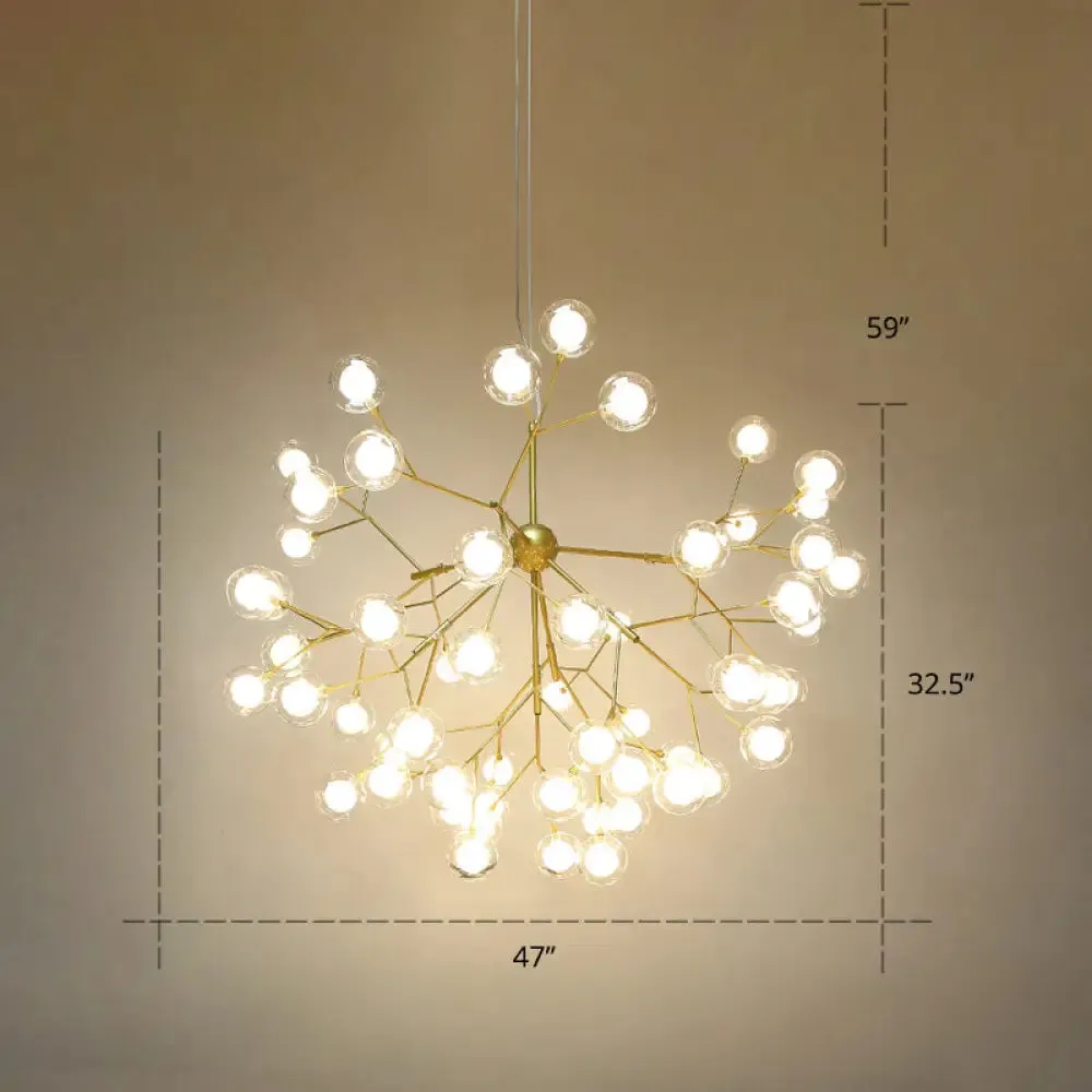 Postmodern Firefly Pendant Lamp with Double Glass Bubbles, Ideal for Restaurants
