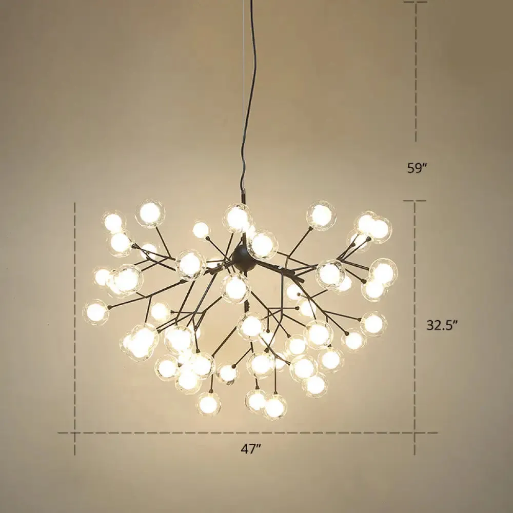 Postmodern Firefly Pendant Lamp with Double Glass Bubbles, Ideal for Restaurants