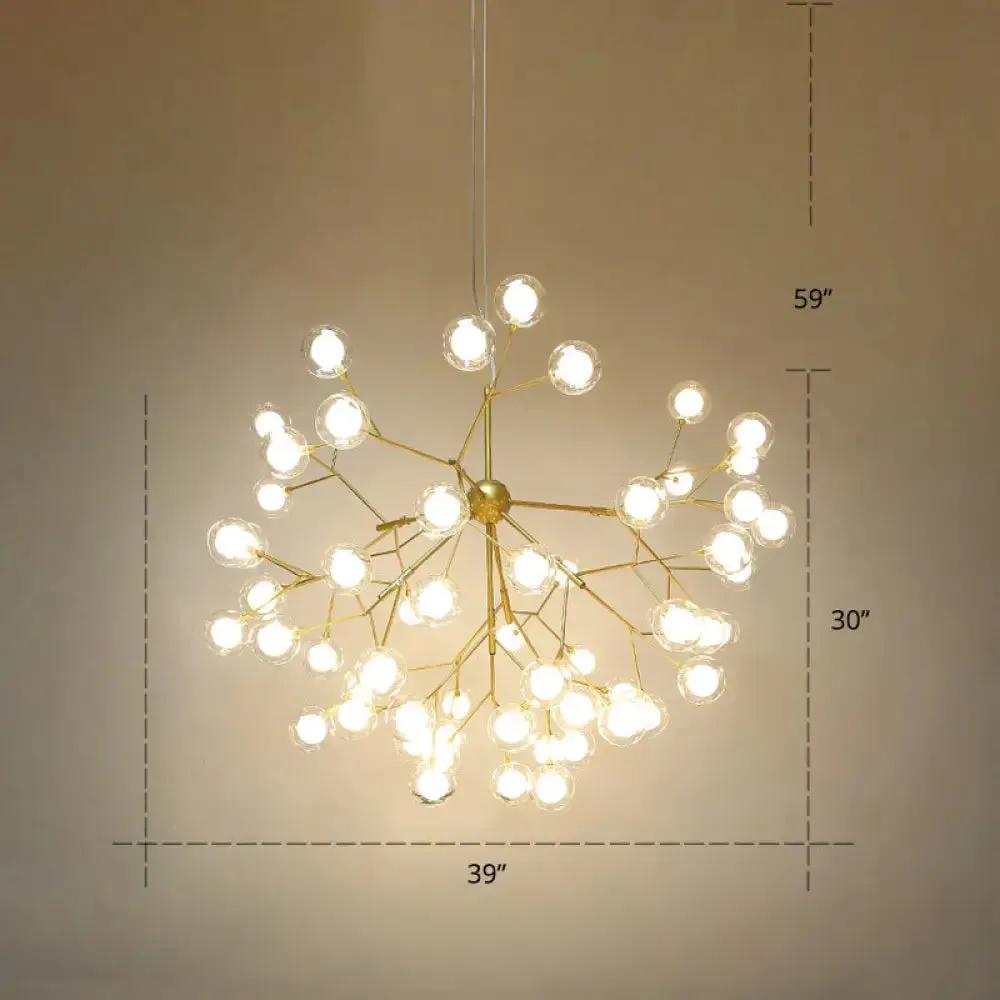 Postmodern Firefly Pendant Lamp with Double Glass Bubbles, Ideal for Restaurants