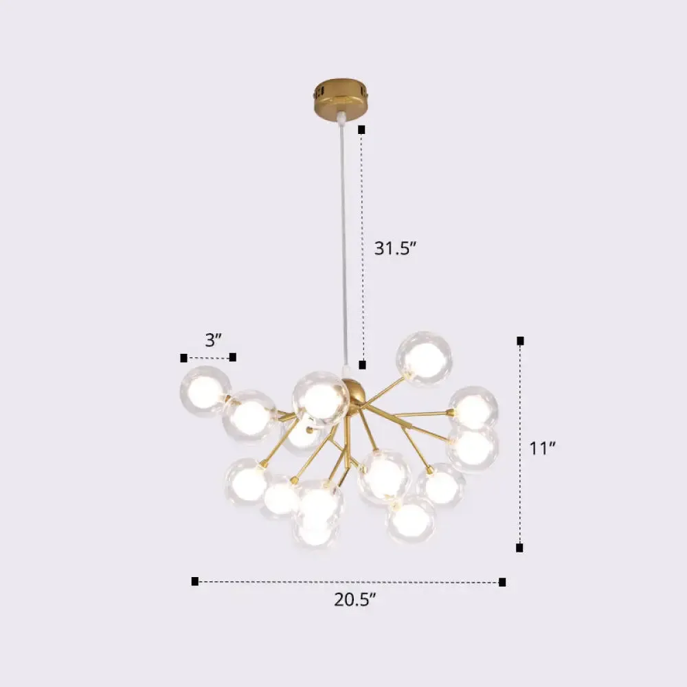 Postmodern Firefly Pendant Lamp with Double Glass Bubbles, Ideal for Restaurants
