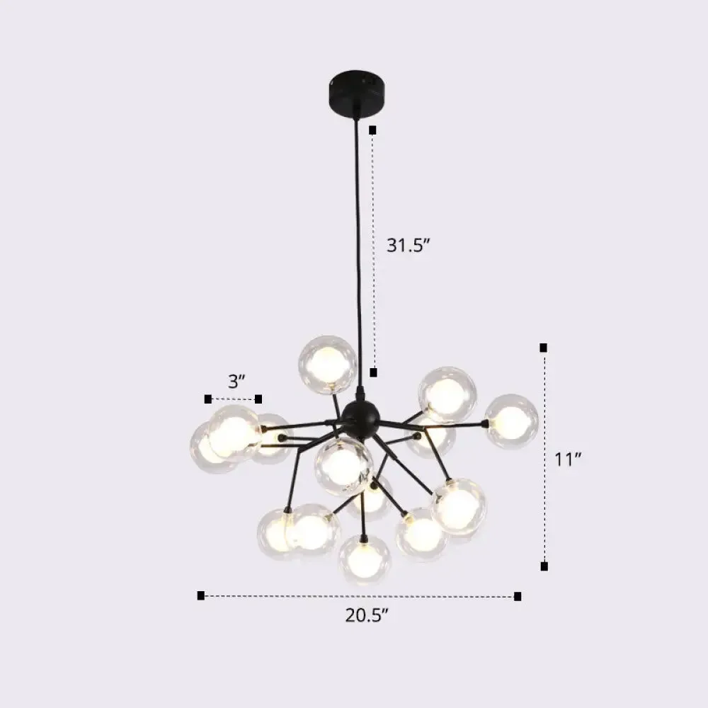 Postmodern Firefly Pendant Lamp with Double Glass Bubbles, Ideal for Restaurants