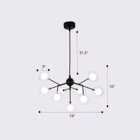 Postmodern Firefly Pendant Lamp with Double Glass Bubbles, Ideal for Restaurants