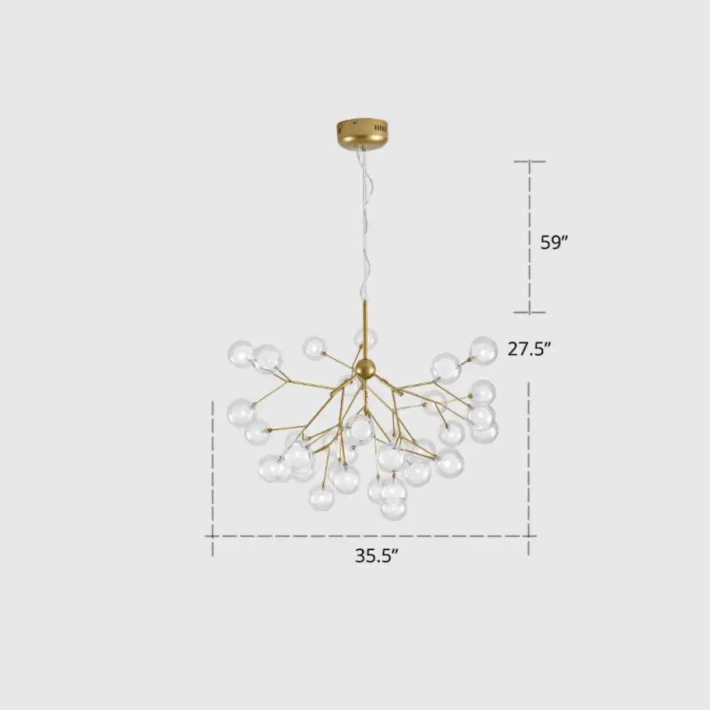 Postmodern Firefly Pendant Lamp with Double Glass Bubbles, Ideal for Restaurants