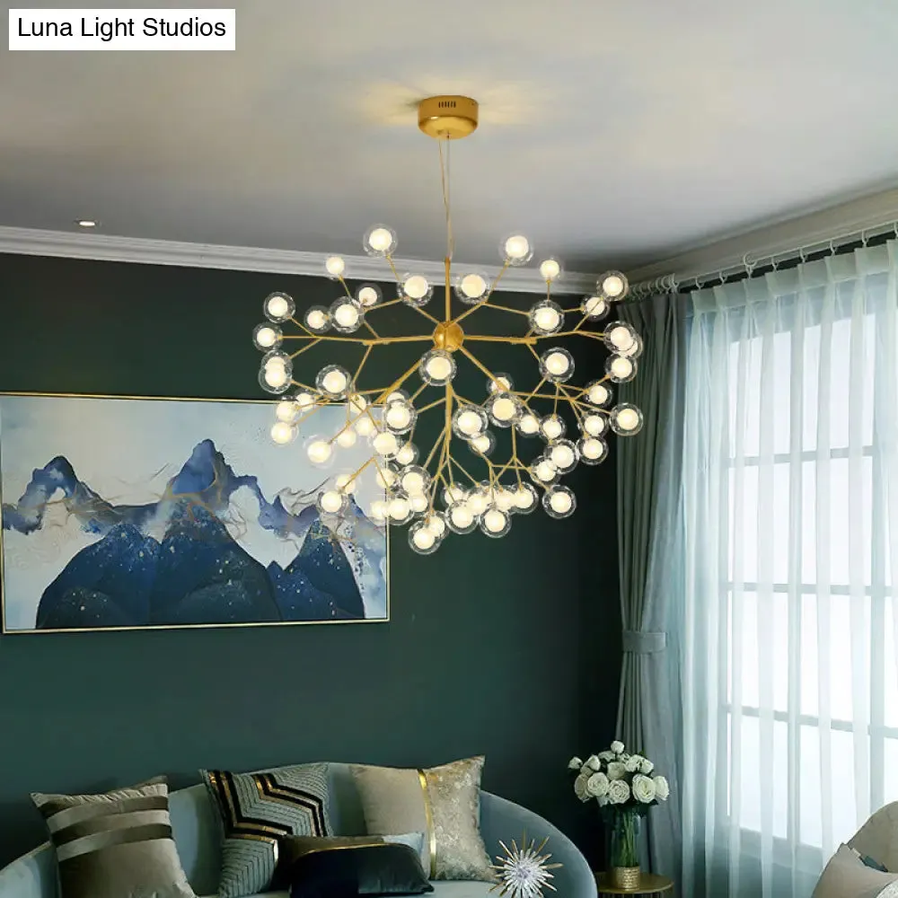 Postmodern Firefly Pendant Lamp with Double Glass Bubbles, Ideal for Restaurants