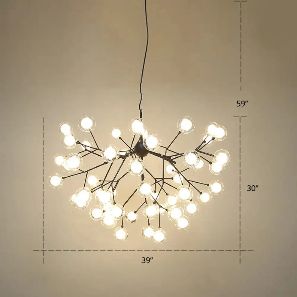 Postmodern Firefly Pendant Lamp with Double Glass Bubbles, Ideal for Restaurants