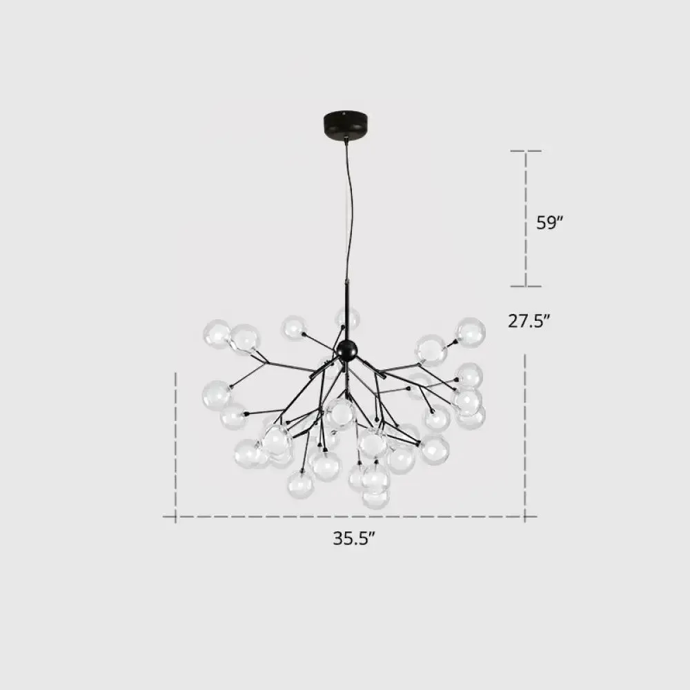 Postmodern Firefly Pendant Lamp with Double Glass Bubbles, Ideal for Restaurants