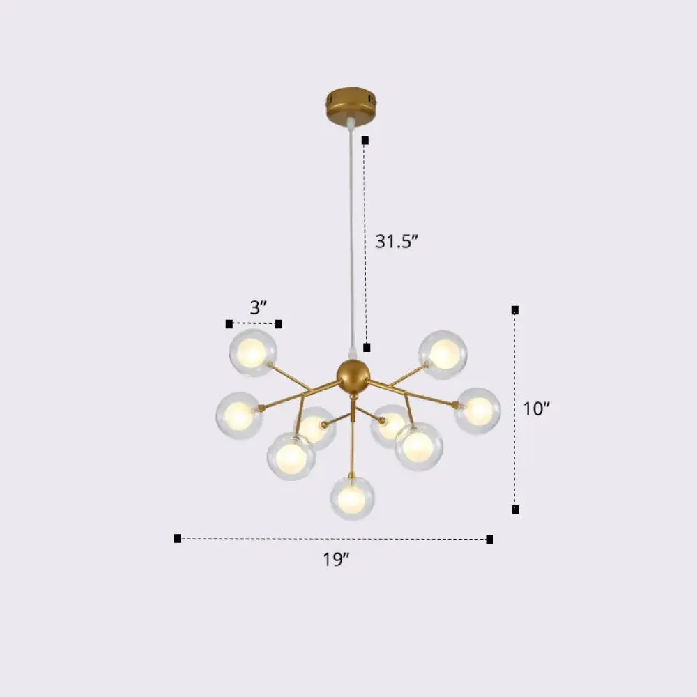 Postmodern Firefly Pendant Lamp with Double Glass Bubbles, Ideal for Restaurants