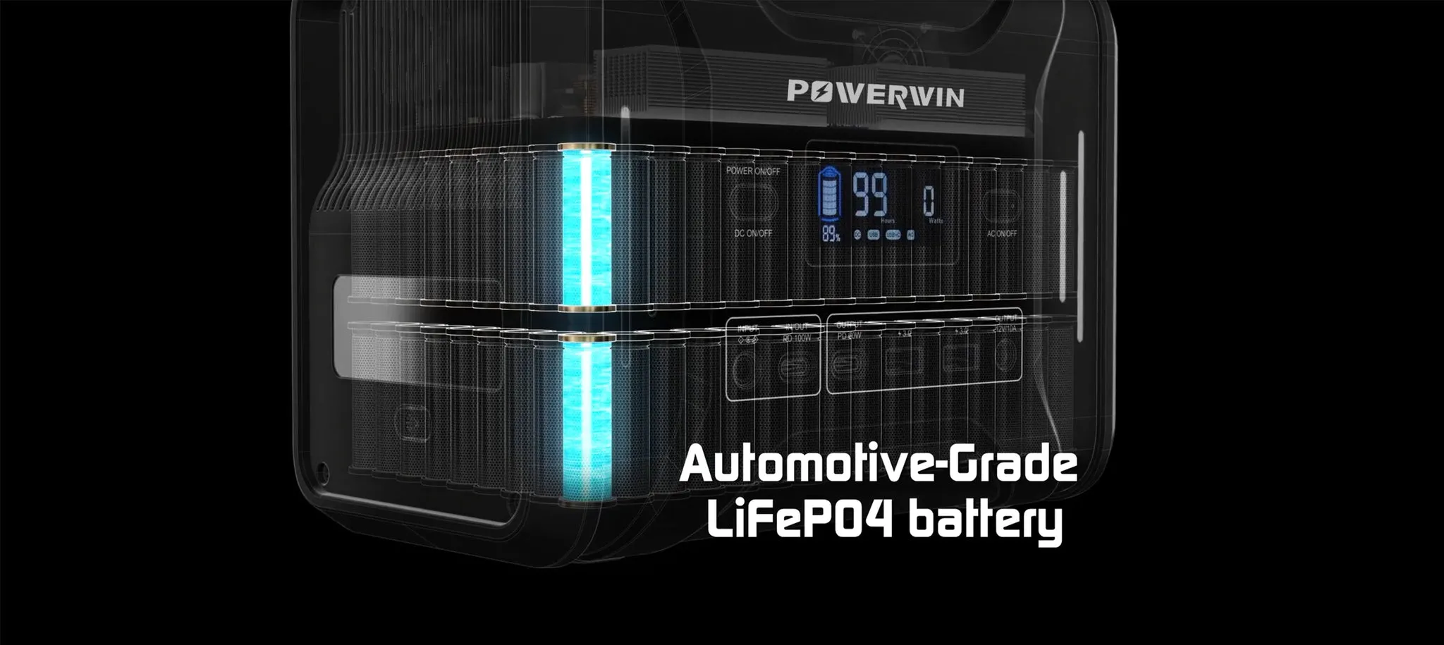 POWERWIN 320Wh Portable Power Station PPS320 Solar Generator 300W LiFePO4 Battery PD100W Fast Charge Gas Boiler, Camping, Medical Inverter