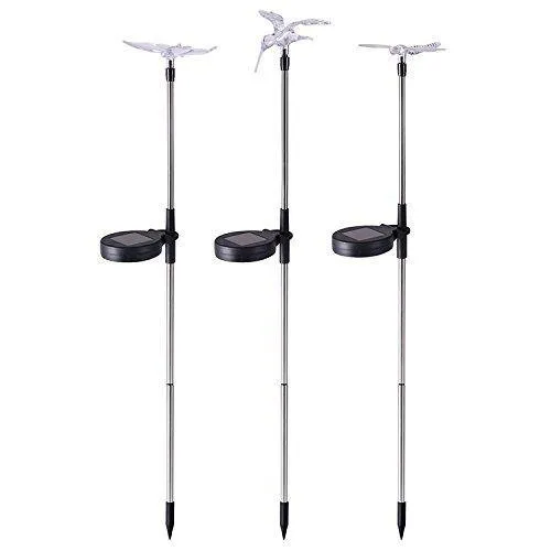 Quace Solar Garden Lights, Hummingbird, Butterfly & Dragonfly Solar Stake Lights, Solar Powered Pathway Lights, Multi-Color Changing Led Lights