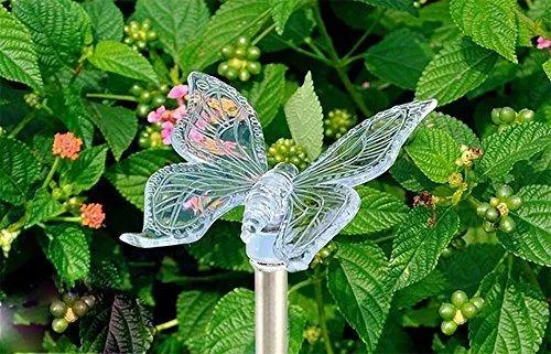 Quace Solar Garden Lights, Hummingbird, Butterfly & Dragonfly Solar Stake Lights, Solar Powered Pathway Lights, Multi-Color Changing Led Lights