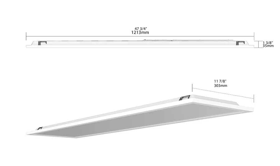 RAB T34FA1X4 40W LED Backlit 1X4 Drop Ceiling Flat Panel Selectable CCT/Wattage