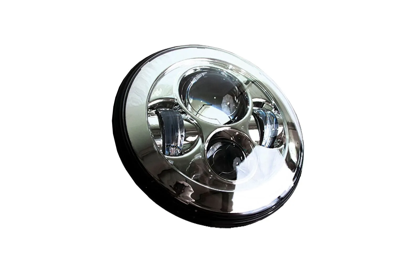 Race Sport RS Headlights Jeep Wrangler TJ 2 Dr (97-06) [7in LED Projector Conversion Kit 4x10W] Plug-&-Play H4 H/L w/ Chrome Finish