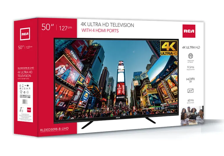 RCA 50" Class 4K Ultra HD (2160P) LED TV (RLDED5098-UHD)RCA 50" Class 4K Ultra HD (2160P) LED TV (RLDED5098-UHD)
