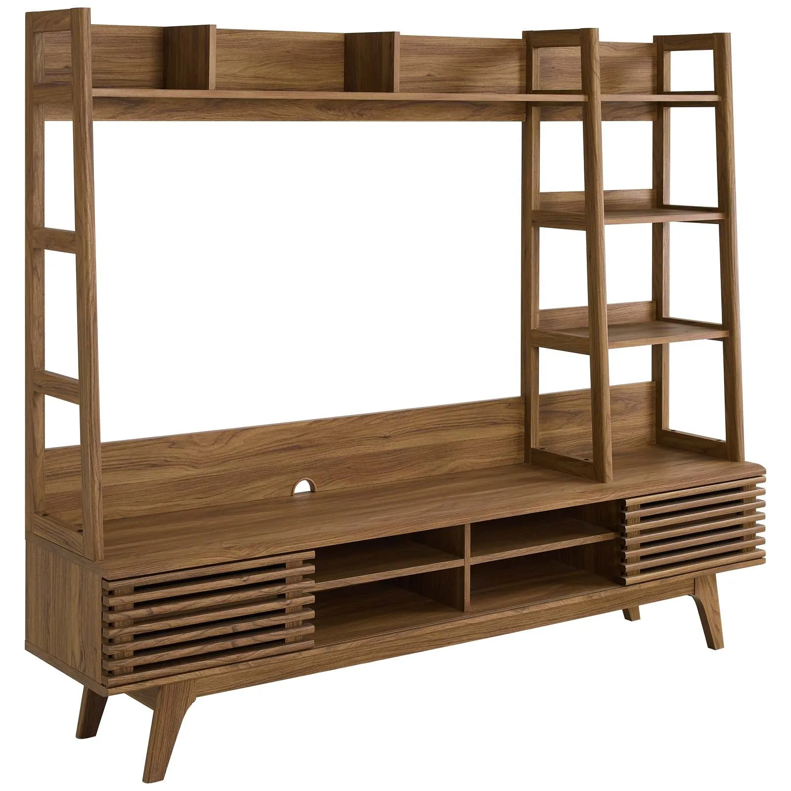 Render TV Stand Entertainment Center in Walnut