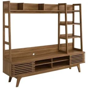 Render TV Stand Entertainment Center in Walnut