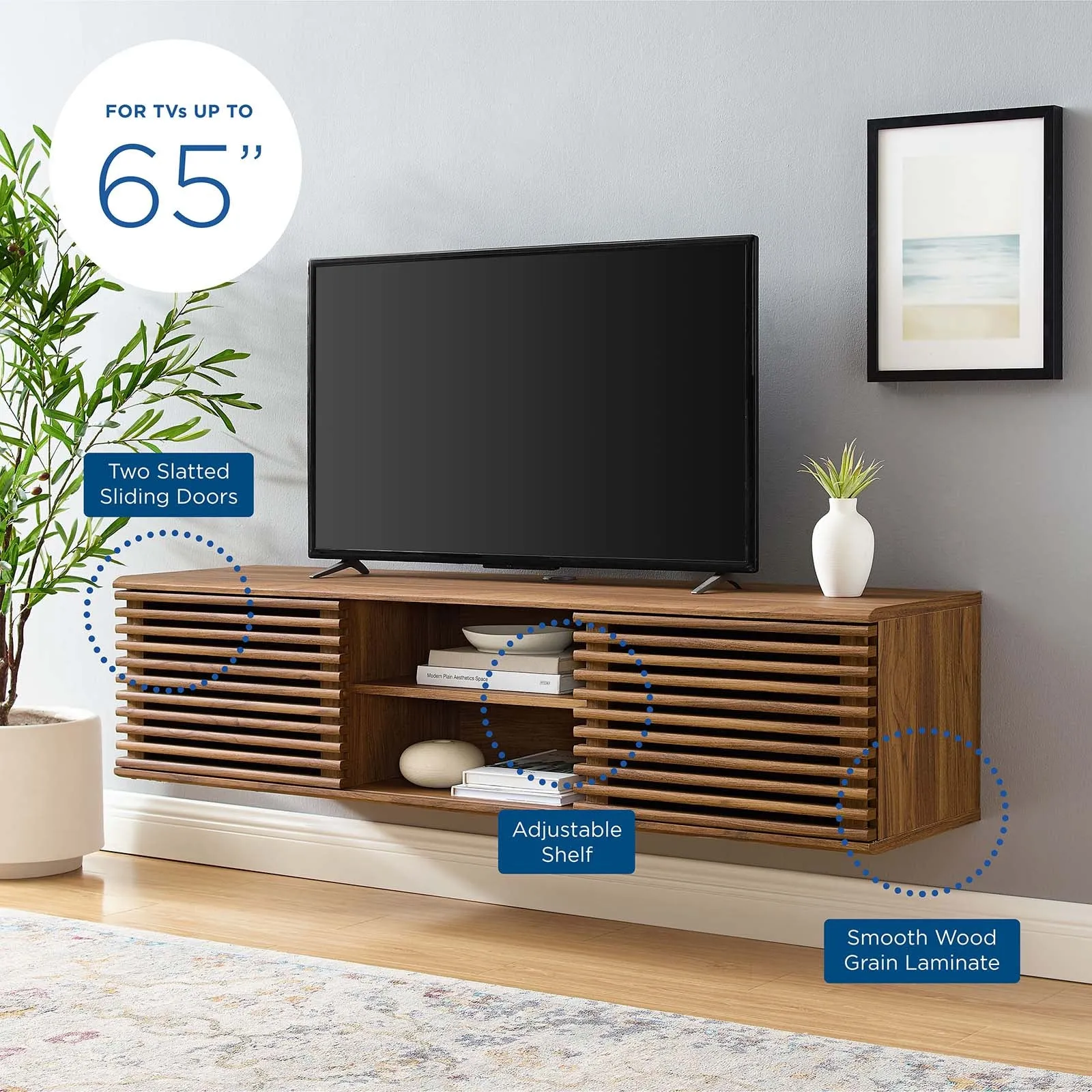 Render  Wall-Mount Media Console TV Stand