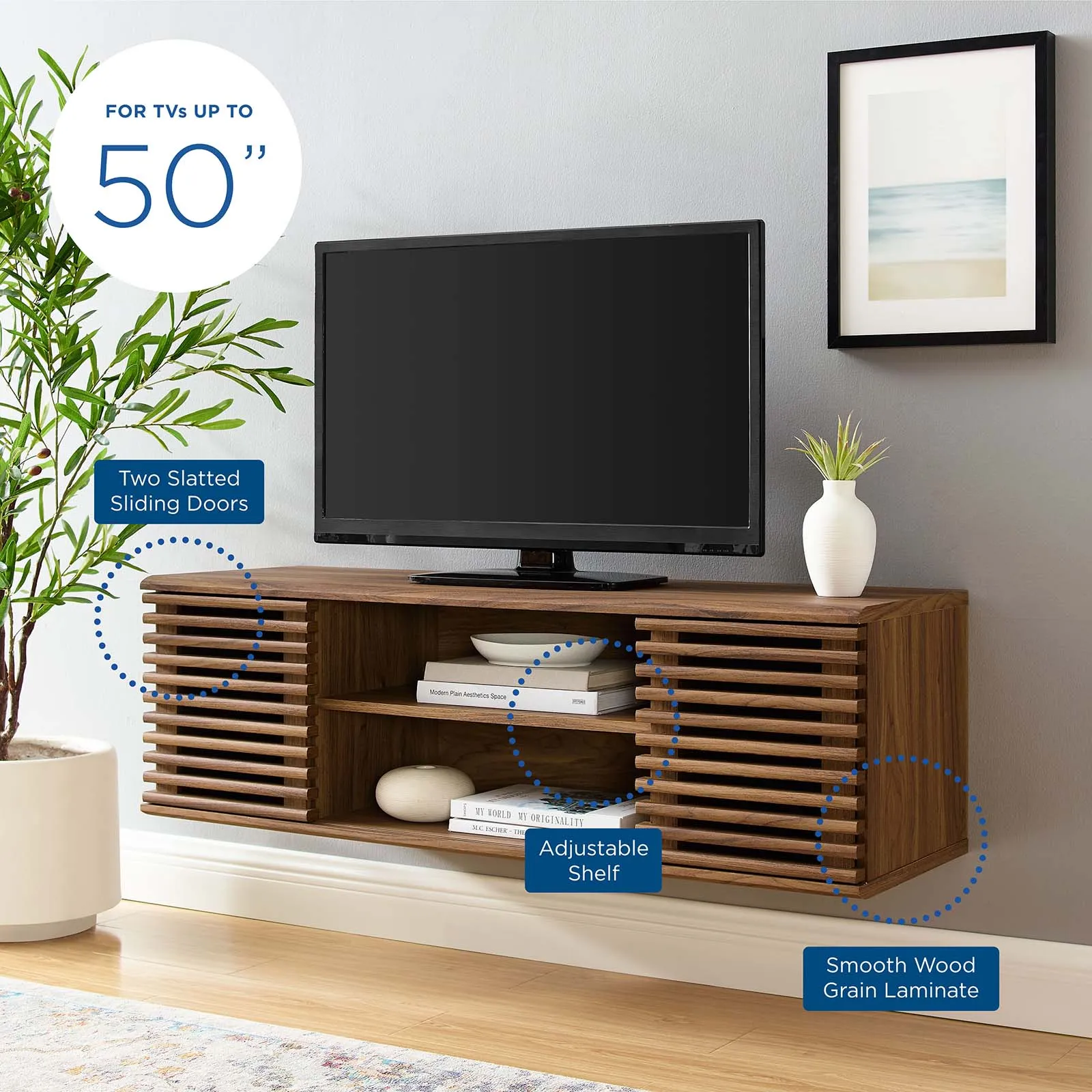 Render  Wall-Mount Media Console TV Stand
