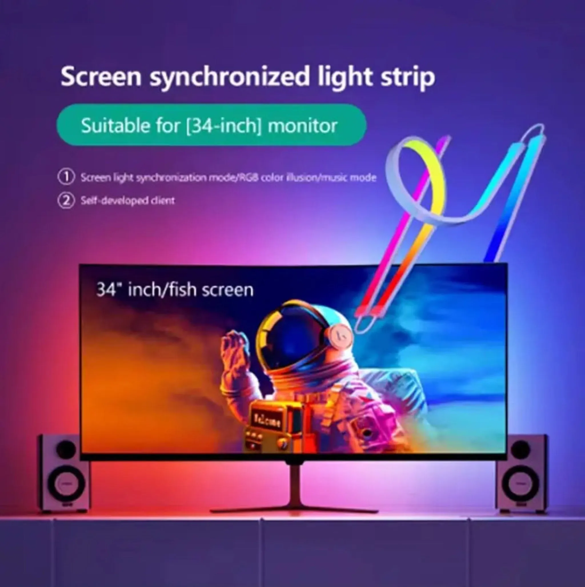 RGB Monitor Backlight - Smart Gaming LED Strip Lights