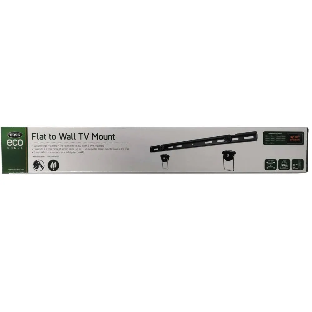 Ross Bracket ECO Range Flat To Wall 32-70 Inch TV Wall Mount Rail Style Mounting VESA 400X400 (LPDR400-RO)