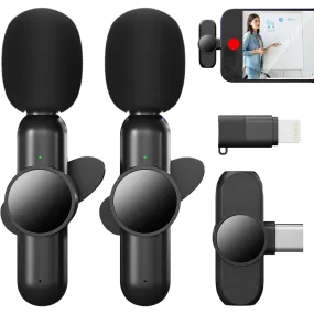 SAKER Wireless Microphone, Dual Omnidirectional, Plug-and-Play, Compatible with iOS and Android