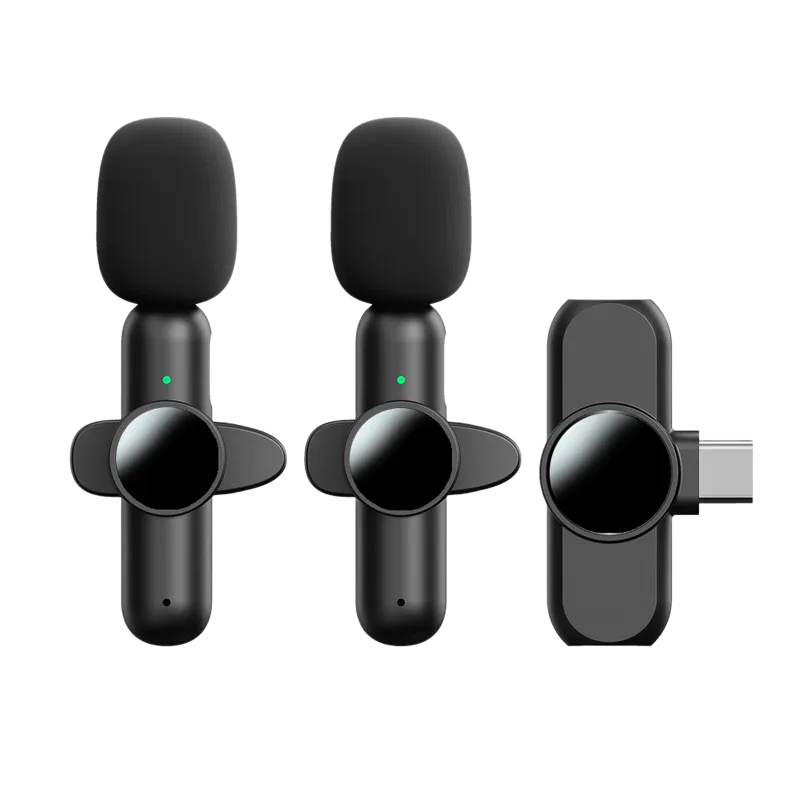 SAKER Wireless Microphone, Dual Omnidirectional, Plug-and-Play, Compatible with iOS and Android
