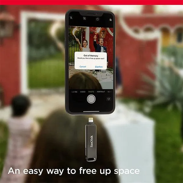 SanDisk 256GB iXpand Flash Drive Luxe for iPhone and USB Type-C Devices-NSCF