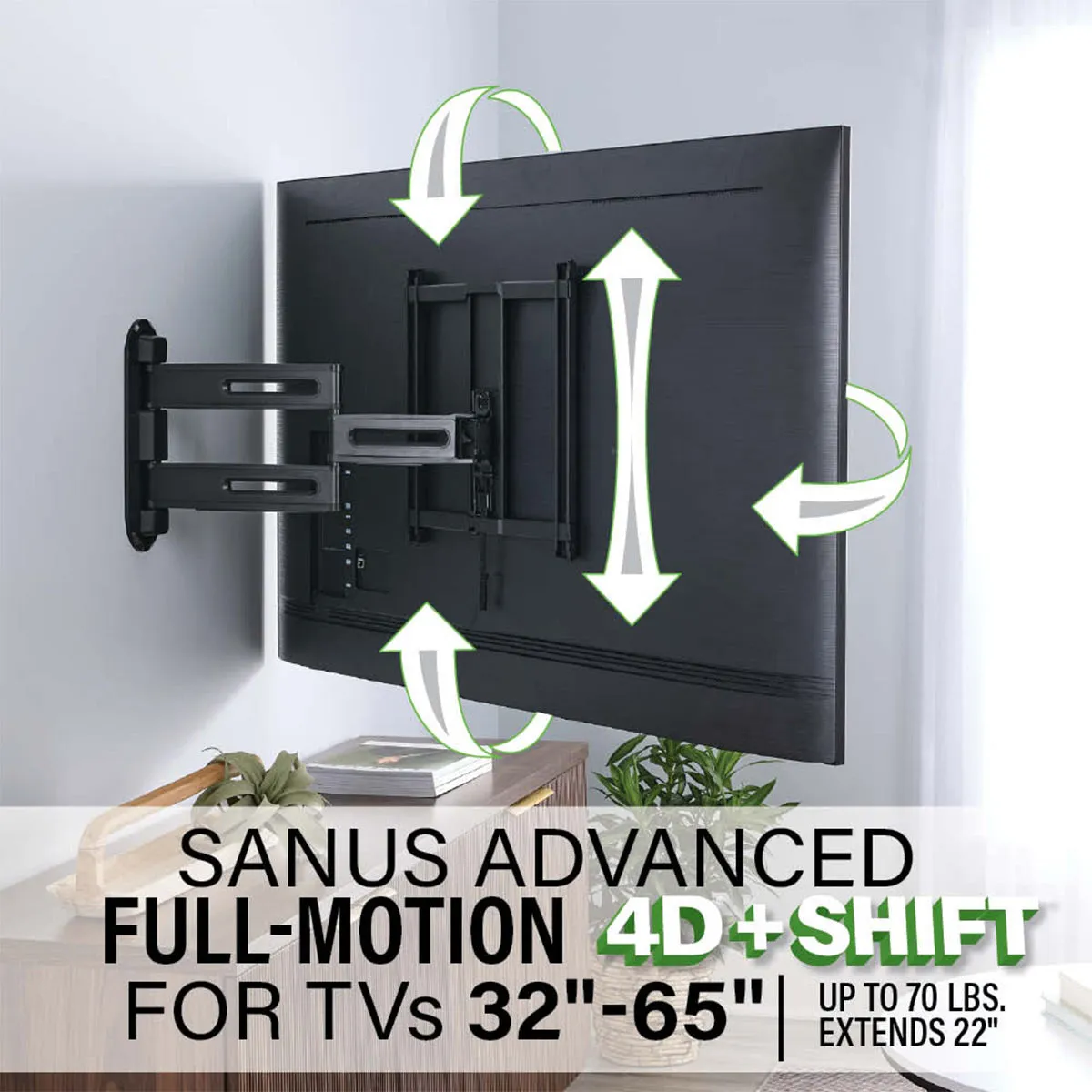 Sanus VMF822-B2 Premium Full-Motion Mount for 32" - 65" TV
