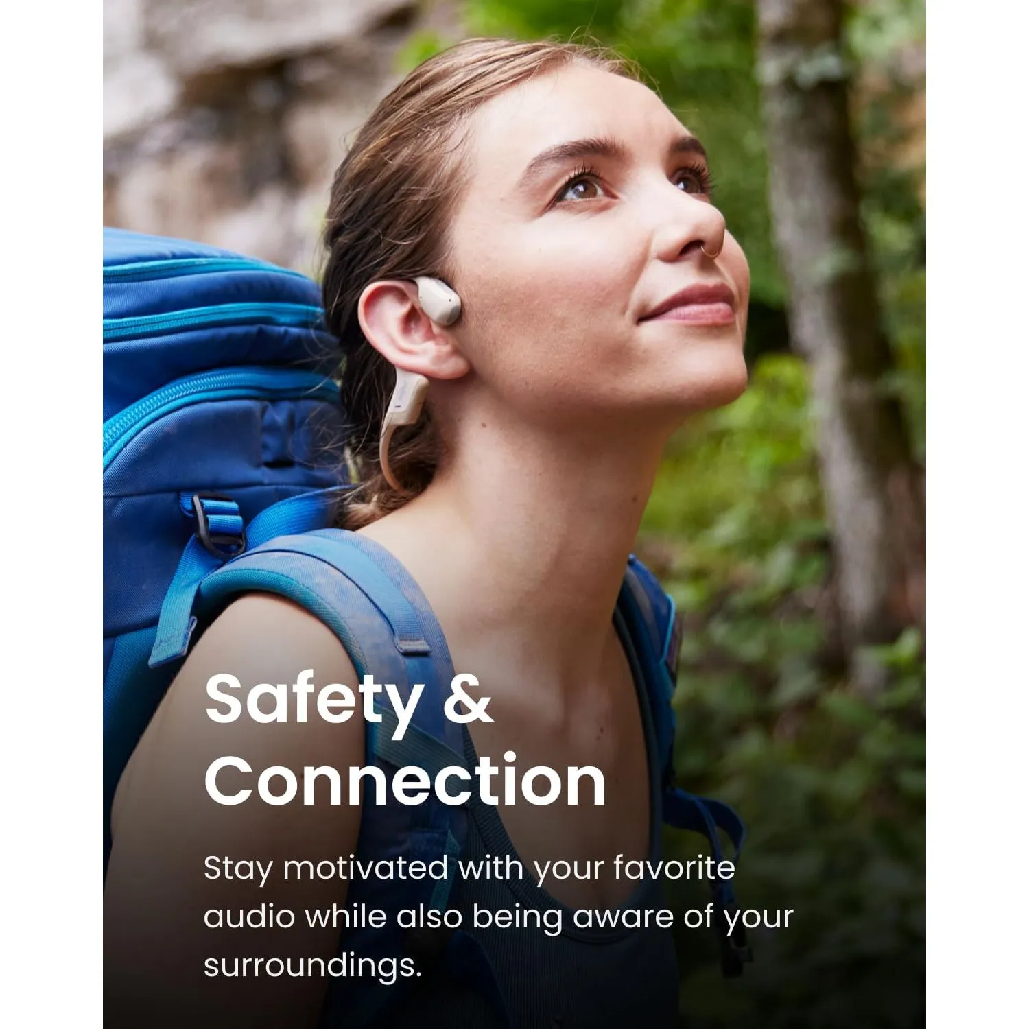 Shokz OpenRun Pro Mini Bone Conduction Headphones - Open-Ear Bluetooth, IP55 Waterproof, 10H Playtime, Beige