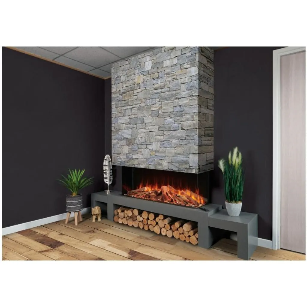 Solution Fires LUX 100 HD 1000MM Panoramic Electric Fire - 1/2/3 Sided Media Wall Electric Fire