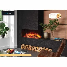 Solution Fires LUX 100 HD 1000MM Panoramic Electric Fire - 1/2/3 Sided Media Wall Electric Fire