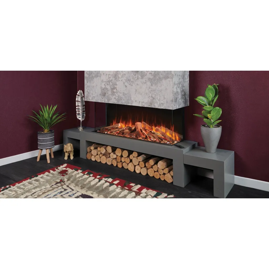 Solution Fires LUX 100 HD 1000MM Panoramic Electric Fire - 1/2/3 Sided Media Wall Electric Fire