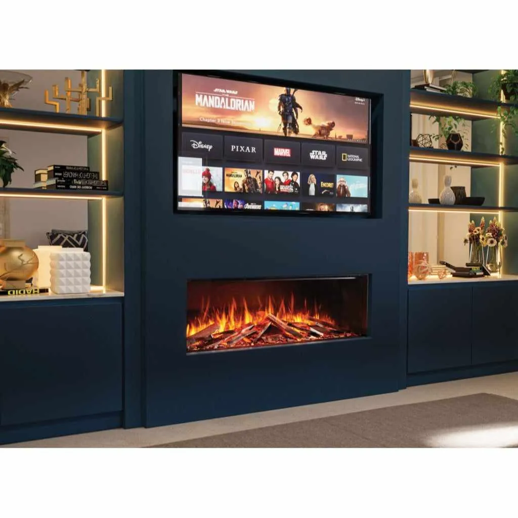 Solution Fires LUX 100 HD 1000MM Panoramic Electric Fire - 1/2/3 Sided Media Wall Electric Fire