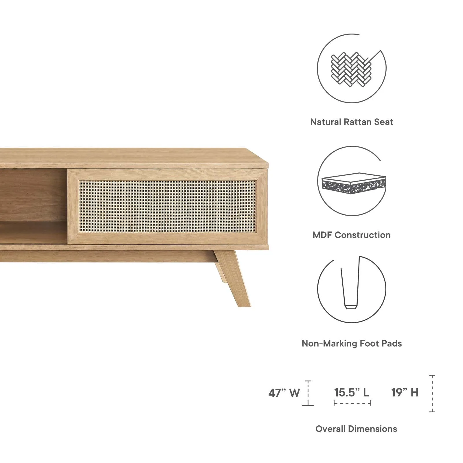 Soma 47" TV Stand Oak EEI-6039-OAK
