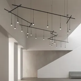Sonneman SLS1150 Suspenders 10-Bar Freeform Zig Zag with 9" Monoline Crystal Cylinder Luminaires