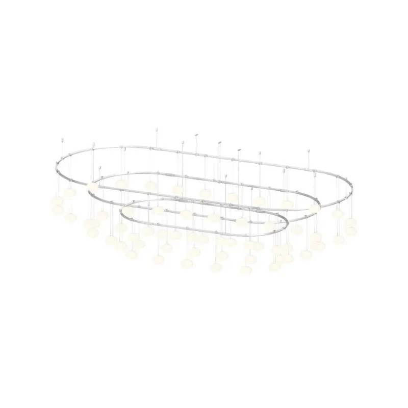 Sonneman SLS4238 Suspenders Path 3-Bar Racetrack with Height Adjustable Etched Globe Luminaires