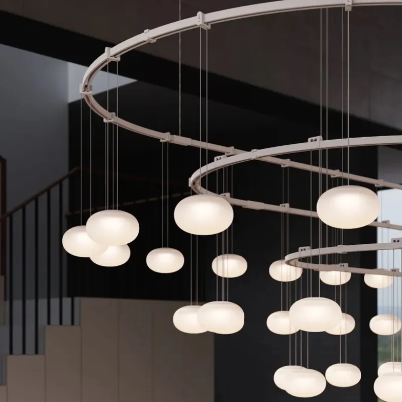 Sonneman SLS4238 Suspenders Path 3-Bar Racetrack with Height Adjustable Etched Globe Luminaires