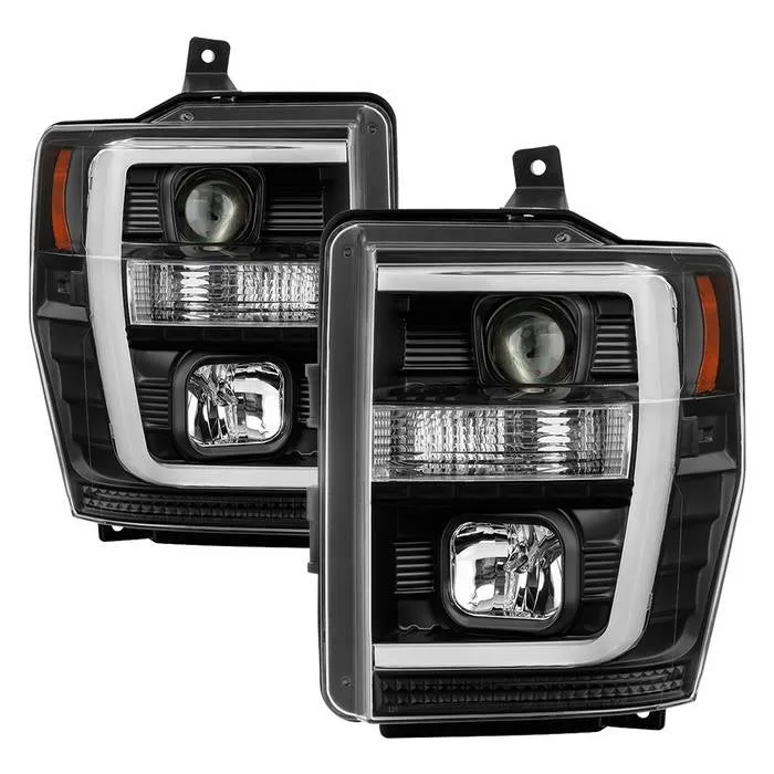Spyder Projector Headlights Ford F250 F350 F450 Super Duty (08-10) High-Power LED Module Equipped / Halogen Style