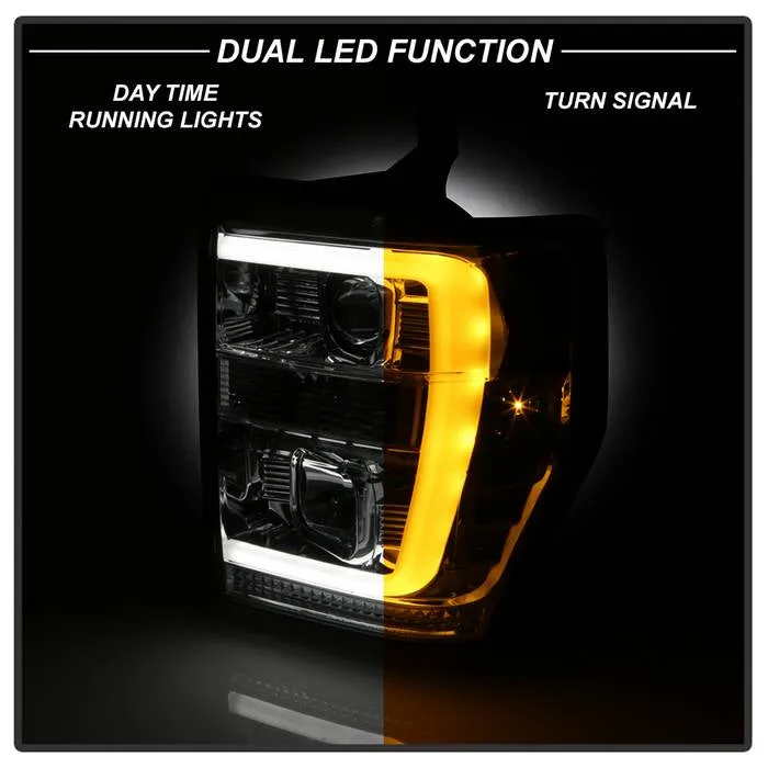 Spyder Projector Headlights Ford F250 F350 F450 Super Duty (08-10) High-Power LED Module Equipped / Halogen Style