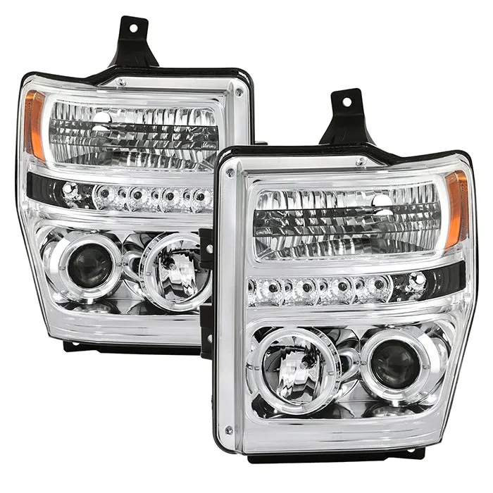 Spyder Projector Headlights Ford F250 F350 F450 Super Duty (08-10) High-Power LED Module Equipped / Halogen Style