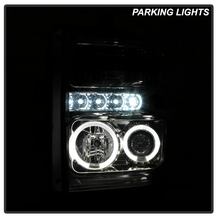 Spyder Projector Headlights Ford F250 F350 F450 Super Duty (08-10) High-Power LED Module Equipped / Halogen Style