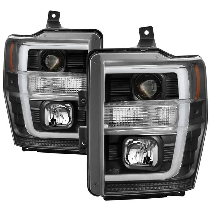 Spyder Projector Headlights Ford F250 F350 F450 Super Duty (08-10) High-Power LED Module Equipped / Halogen Style